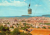 Funivia di Erice (1977), in arrivo alla stazione di Trapani.