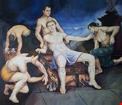 IL MARTIRIO DI SAN LORENZO  del pittore CESARE GIULIANI .