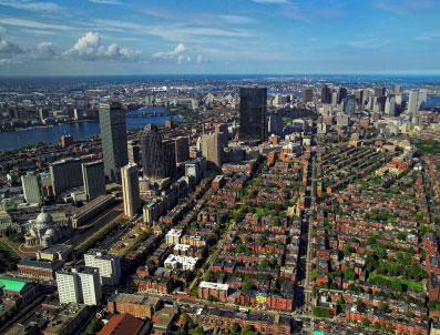 Veduta aerea di Boston