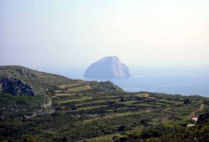 veduta di hitra sull'isola di kithira