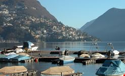 panorama con porto lugano