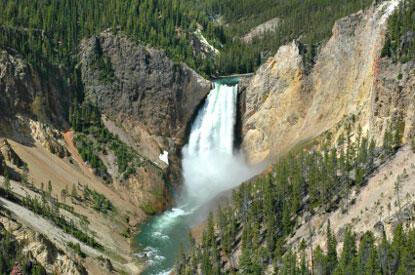 Cascate nel parco nazionale di Yellowstone