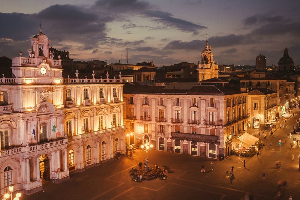 Centro storico di Catania di notte