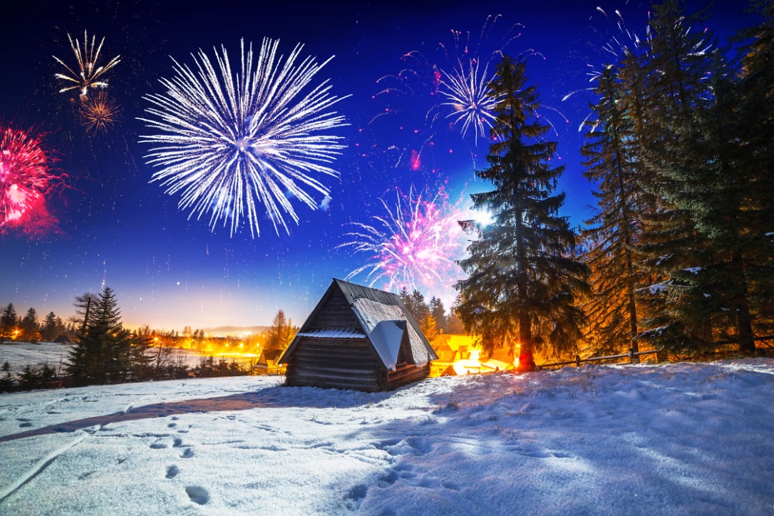 Montagna fuochi d'artificio